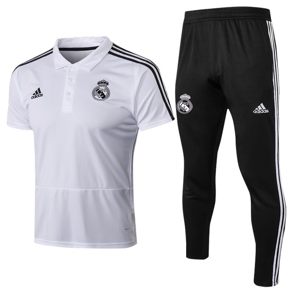 Polo Real Madrid Conjunto Completo 2018-19 Blanco